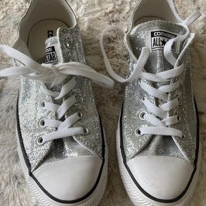 Converse Chuck Taylor Glitter Silver Women’s size 9